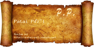 Patai Pál névjegykártya